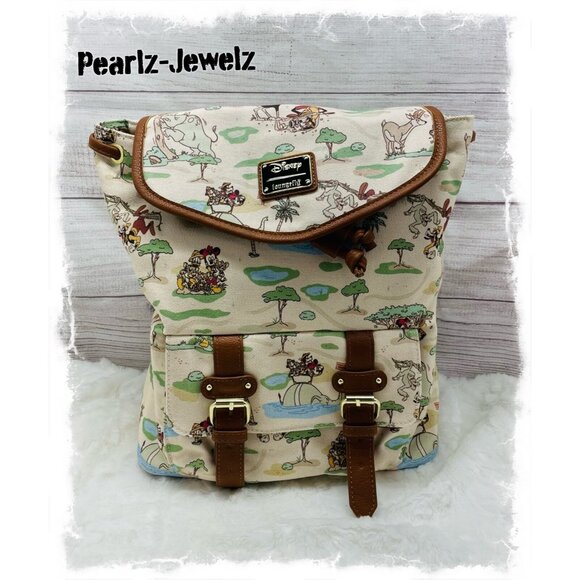 Loungefly Disney Mickey Mouse Minnie Safari Rucksack Backpack Bag BoxLunch NWT